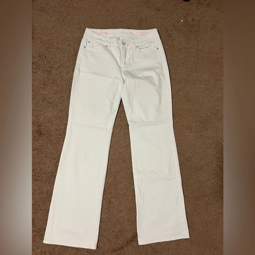 Lilly Pulitzer main line  Boot Cut flare  Jeans White - Picture 12 of 15